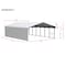 Arrow Storage Products Galvanized Steel Carport, W/ 1-Sided Enclosure, Compact Car Metal Carport Kit, 20'x29'x7', Eggshell CPH202907ECL1 - alternate 9